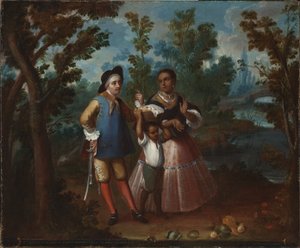 X. From Spaniard and Return Backwards, Hold Yourself Suspended in Mid Air (X. De español y torna atrás, tente en el aire), kolem 1760 od Juan Patricio Morlete Ruiz