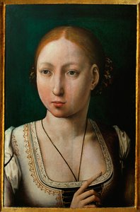 Juana Šílená, manželka Filipa Spravedlivého, dcera Isabely Kastilské ... od Juan de (attr. to) Flandes