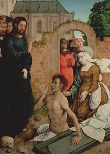 Vzkříšení Lazara (olej na panelu) od Juan de Flandes