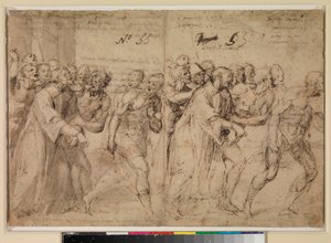 Dvě studie k filmu „Svatý Štěpán byl veden k mučednické smrti“ (přímo), 1556
