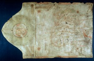 Námořní mapa Juan de la Cosa (1460-1510), kartograf společník mořeplavce Kryštofa Kolumba (1451-1506)