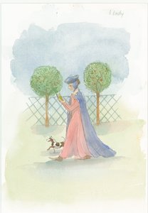Středověká dáma v zahradě, 2004. od Judith Dobie