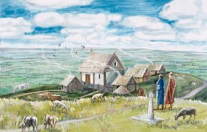 Klášterní osada, Glastonbury Tor, 11. století, 1990-2010 od Judith Dobie
