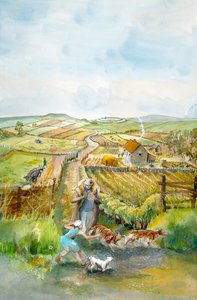 Venkovská krajina, 3. století, c1990-2010 od Judith Dobie