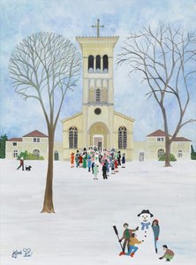 Kostel svatého Rafaela, Kingston, 2009 (kvaš na papíře) od Judy Joel