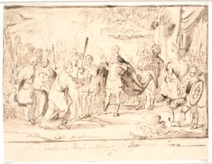 Christian I. je oslavován jako švédský král v květnu 1458 od Jürgen Ovens