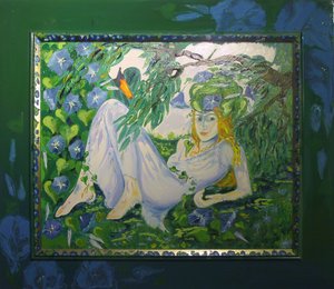 Nymfa I - Ležící v mechu - (s labutí) od JuleSimo