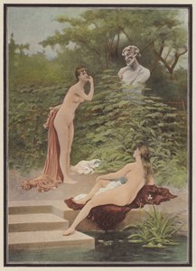 Výsměch, koupání žen (barva litho)