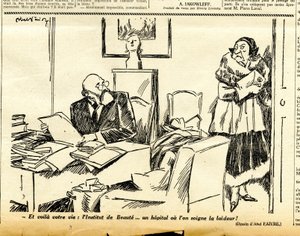 Upřímný, satirický v N & B od Jules Abel Faivre
