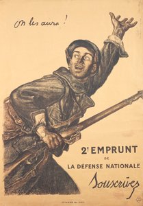 Francouzský plakát z první světové války - 2. emise válečných dluhopisů od Jules Abel Faivre