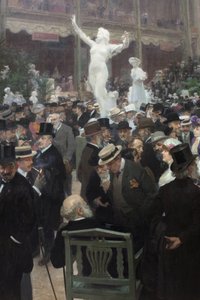 Pátek v salonu des artistes francais. Obraz Jules Alexandre Grun (1868-1939), olej na plátně, francouzské umění