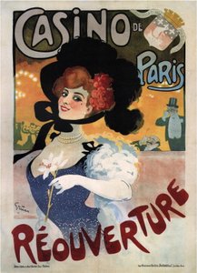 Plakát inzerující znovuotevření kasina de Paris