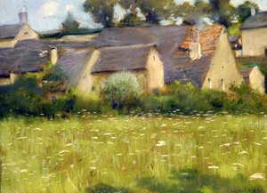 Plenérová krajina (pastel na papíře)