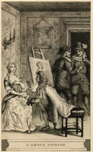 Scéna milostného malíře od Jules Armand Hanriot