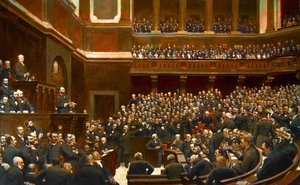 Adolphe Thiers (1797-1877) francouzský politik, na zasedání v Poslanecké sněmovně ve Versailles prohlášen za „osvoboditele území“