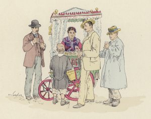 Prodejce limonády na veletrhu (barva lito) od Jules Arsene (after) Garnier