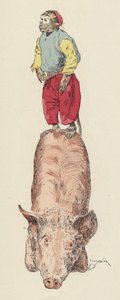 Opice na prasátku (barva litho)