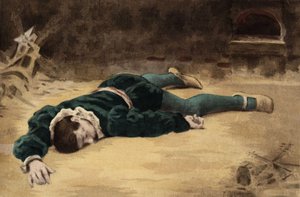 Briquenarillovo tělo před pecí. Pantagruel. ilustrace Jules Garnier. In "Rabelais et l