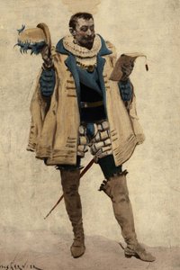 Pantagruel čte dopis od svého otce Gargantuy. Pantagruel. Ilustrace Jules Garnier. V knize "Rabelais et l