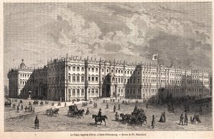Zimní císařský palác v Petrohradě. Kresba Blanchard od Jules Blanchard