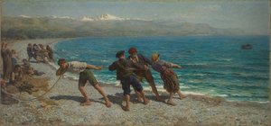 Rybáři v Mentonu od Jules Breton