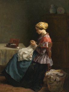 Jules Breton, 1868 - Malá švadlenka od Jules Breton