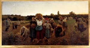 Le rappel des glaneuses Obraz Julese Bretona (1827-1906) 1859 Sun. 0,9x1,76 m Paříž, musee d