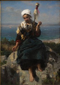 Přadeno lnu od Jules Breton