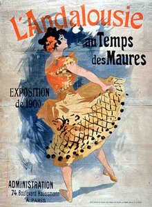 „Andalusie v době Maurů“, výstava z roku 1900, Paříž (barevné lito) od Jules Cheret