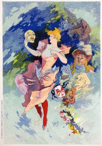 Alegorie komedie, konec 19. století (ilustrace) od Jules Cheret