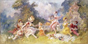 Oběd na trávě, c.1894 od Jules Cheret