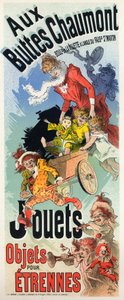 životní styl. Obchod s hračkami Buttes Chaumont. Plakát Julese Chereta, Francie, kolem roku 1890 (plakát) od Jules Cheret