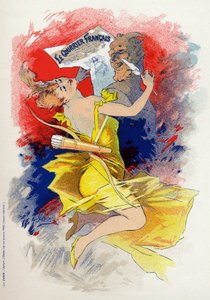 Literatura. Noviny Le Courrier Francais. Alegorie od Julese Chereta, Francie, kolem roku 1890 (plakát) od Jules Cheret