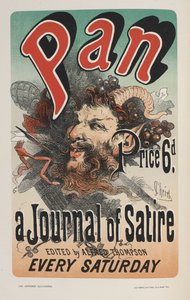 Pan, Žurnál satiry, z Ilustrovaných plakátů. Práce zdobená...“, Ernest Maindron od Jules Cheret