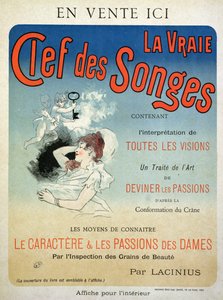 Plakát propagující knihu „La Vraie Clef des Songes“ od Lacinia, 1892
