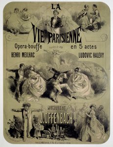 Plakát k opernímu jídlu „Pařížský život“ od Jacquese Offenbacha (1819-1880) od Jules Cheret