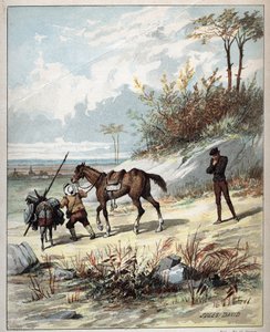 Don Quijote a Sancho Panza - Ilustrace Julese Davida (1808Ð1892) z Histoire de Don Quijote (Don Quijote) - 1887 - od Miguela de Cervantes Saavedra (1547-1616) -