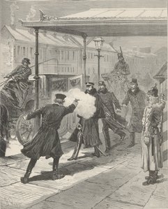 Atentát na hraběte Michaila Lorise-Melikova. Z Le Monde Illustré, 1880. od Jules Descartes Férat