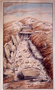 Prehistorie: Dolmen of Etang-la-Ville (Yvelines), Akvarel od Julese Dumouteta (1815-1880) od Jules Dumoutet
