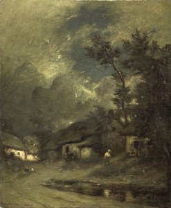 Vesnice v noci od Jules Dupré