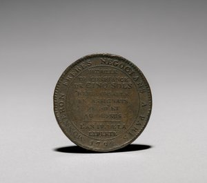 Medaile: Five Sols vydaná Monneron Brothers, Paříž, 1792 revers. od Jules Dupré
