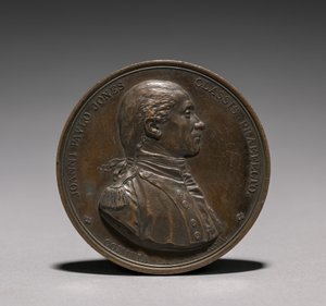 Medaile: John Paul Jones. od Jules Dupré