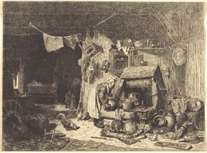 Interiér statku od Jules Dupré