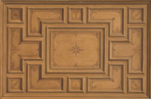 Design pro zdobený strop, 1840-97. Tvůrci: Jules-Edmond-Charles Lachaise, Eugène-Pierre Gourdet. od Jules Edmond Charles Lachaise and Eugène Pierre Gourdet