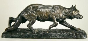 Crouching Wolf (bronz) od Jules Edmond Masson