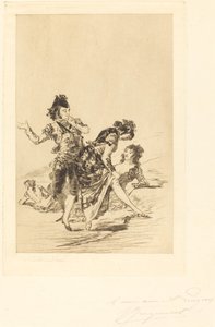 Španělská scéna od Jules Ferdinand Jacquemart after Francisco de Goya