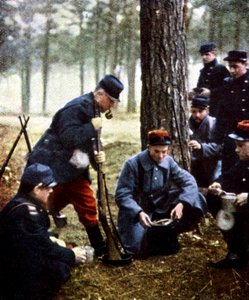 Francouzští vojáci, Marne, září 1914 (autochrom) od Jules Gervais Courtellemont