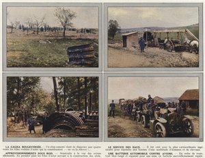La Cagna rozrušený, vodní oddělení, zásoby pod dřevem, autobaterie proti letadlům od Jules Gervais Courtellemont