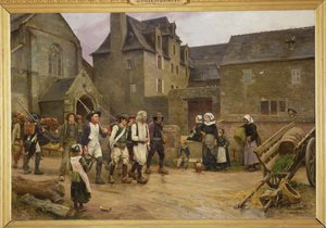 The Revolutionaries of Fouesnant Round Up Národní gardou v roce 1792, kolem 1886-87 (olej na plátně)