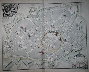 Plán starých a nových městských hradeb Dijonu od Jules Hardouin Mansart